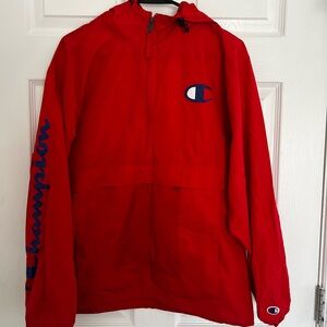 Champion Men's Red Windbreaker Jacket